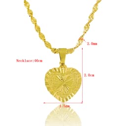 24k Gold-Plated Necklace, Heart-Shaped Gold-Plated Necklace, Wedding And Birthday Gift For Women