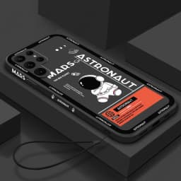 Astronaut Hand Lanyard Phone Case For Samsung Galaxy S25 FE S26 S25 S23 S24 S22 Ultra A57 A56 A37 A17 A16 A26 A54 A55 Soft Cover