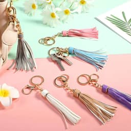 11 Colors Faux Suede Leather Tassels Keychain Women PU Lanyard Keyrings With Lobster Swivel Bag Pendant Key Wallet Accessories