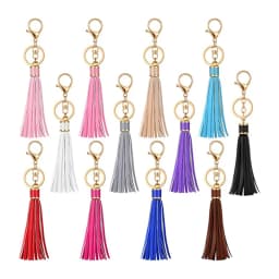 11 Colors Faux Suede Leather Tassels Keychain Women PU Lanyard Keyrings With Lobster Swivel Bag Pendant Key Wallet Accessories