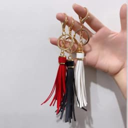 11 Colors Faux Suede Leather Tassels Keychain Women PU Lanyard Keyrings With Lobster Swivel Bag Pendant Key Wallet Accessories