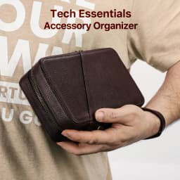 Genuine Leather Portable USB Data Cable Storage Bag Earphone Case Electronic Accessories Gadgets Digital Organizer Box Pouch