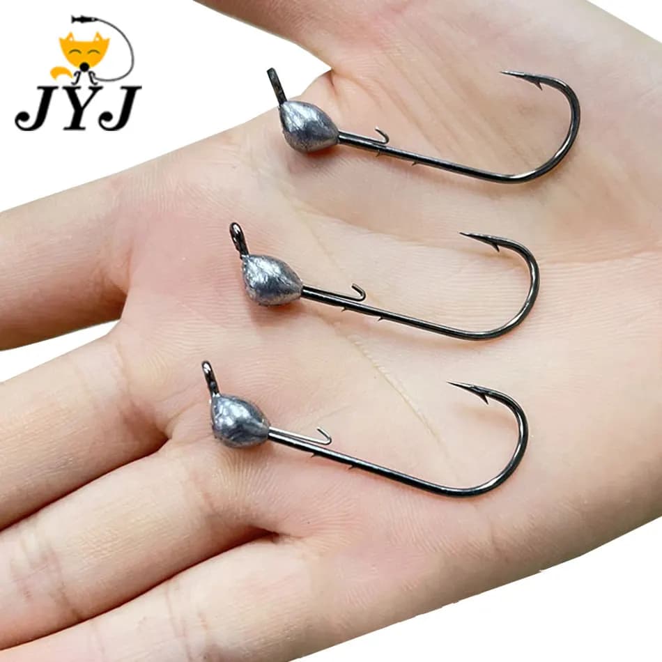 JYJ  0.7g-10g Obtuse angle blood hook for Micro-object auxiliary hook soft worm jig Lure Hook Jig Fishing Tackle Hooks