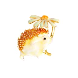 SKEDS Creative Women Enamel Hedgehog Daisy Jewelry Brooches Fashion Cute Animal Coat Clothing Bag Badges Brooch Pin Gift