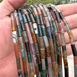 4x13mm Natural Semi-precious Stone Loose Spacer Beads Strands Tube Beads Jewelry Making Accessories DIY Manual Cylindrical Beads