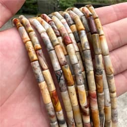 4x13mm Natural Semi-precious Stone Loose Spacer Beads Strands Tube Beads Jewelry Making Accessories DIY Manual Cylindrical Beads