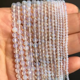 Natural Faceted Agates Moonstone Tourmaline Prehnites Jades Stone Beads For Jewelry DIY Making Bracelet Accessories 15'' 2 3 4mm