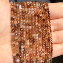 Natural Faceted Agates Moonstone Tourmaline Prehnites Jades Stone Beads For Jewelry DIY Making Bracelet Accessories 15'' 2 3 4mm