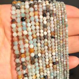 Natural Faceted Agates Moonstone Tourmaline Prehnites Jades Stone Beads For Jewelry DIY Making Bracelet Accessories 15'' 2 3 4mm