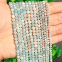 Natural Faceted Agates Moonstone Tourmaline Prehnites Jades Stone Beads For Jewelry DIY Making Bracelet Accessories 15'' 2 3 4mm