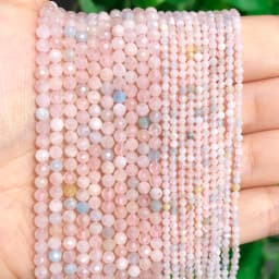 Natural Faceted Agates Moonstone Tourmaline Prehnites Jades Stone Beads For Jewelry DIY Making Bracelet Accessories 15'' 2 3 4mm
