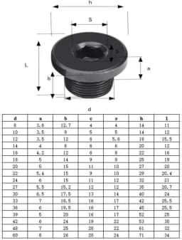 M8x1 M10x1 M10x1.5 M12x1 M12x1.25 M12x1.5 M14x1.5 Carbon Steel End Plug Cap With Flange Hex Socket Hydraulic Steam Oil Gas
