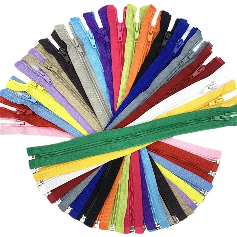 5pcs #5 Open-End  (30- 70 CM ) Nylon Coil Zippers for Sewing  Nylon Zippers Bulk 20 Colors