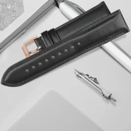 MAIKES Hot Sale 1pc Fashion Men Women 18mm 20mm 22mm 24mm Cowhide Leather Strap Black Business Watch Band Universal