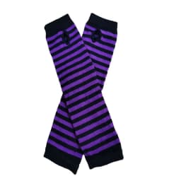 New Fashion Long Glove Arm Cover Classic Black and White Striped Fingerless Cotton Long Wristband