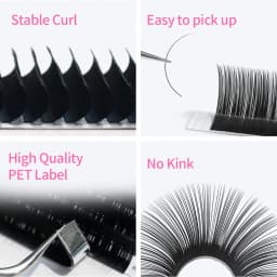 GAHAMACA Classic Individual Eyelash C/CC/D Curl Premade Classic Lashes Extensions Natural Soft Faux Cils Professional Cosmetics