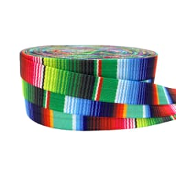 16mm Tie Dye Colorful Stripe Print Fold Over Elastic FOE Ribbon Headwear Party Gift Packing Sewing Home Decoration Accessory 10Y