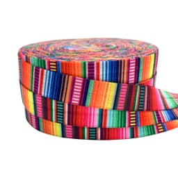 16mm Tie Dye Colorful Stripe Print Fold Over Elastic FOE Ribbon Headwear Party Gift Packing Sewing Home Decoration Accessory 10Y