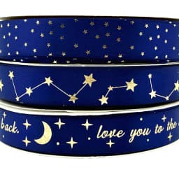25mm Navy Blue High Quality Bronzing Ribbon Polyester Satin Gift Wrapping Wedding Decoration Hair Bows DIY