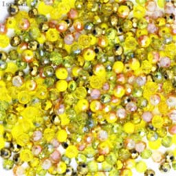 Isywaka B-Multicolor 4*6mm 50pcs Rondelle Austria Faceted Crystal Glass Beads Loose Spacer Round Beads for Jewelry Making