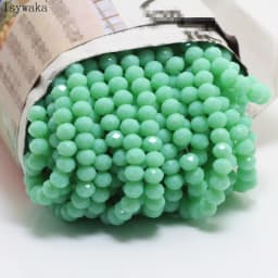 Isywaka B-Multicolor 4*6mm 50pcs Rondelle Austria Faceted Crystal Glass Beads Loose Spacer Round Beads for Jewelry Making