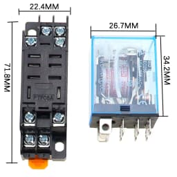 DC12V 24V 36V 48V 110V 220V 10A 8PIN Coil Power Relay DPDT LY2NJ HH62P HHC68A-2Z With Socket Base