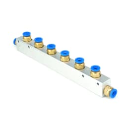Pushfit 8mm 2/3/4/5/6/7/8/9/10 Ways Pneumatic Air Manifold Block Splitter 20x25mm With Couplers