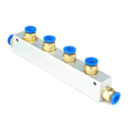 Pushfit 8mm 2/3/4/5/6/7/8/9/10 Ways Pneumatic Air Manifold Block Splitter 20x25mm With Couplers