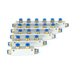 Pushfit 8mm 2/3/4/5/6/7/8/9/10 Ways Pneumatic Air Manifold Block Splitter 20x25mm With Couplers