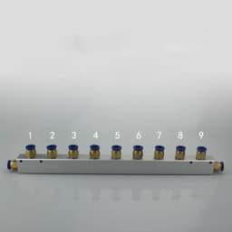 Pushfit 8mm 2/3/4/5/6/7/8/9/10 Ways Pneumatic Air Manifold Block Splitter 20x25mm With Couplers