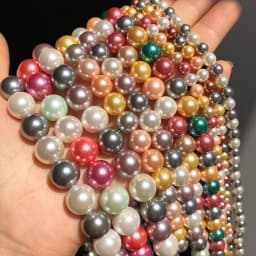 6 8 10 12mm Multicolor Shell Pearls Beads Smooth Round Loose Beads For DIY Jewelry Making Bracelet Charms Accessories 15''Inches