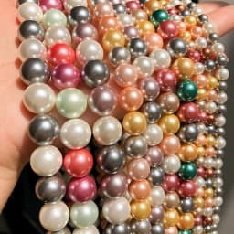 6 8 10 12mm Multicolor Shell Pearls Beads Smooth Round Loose Beads For DIY Jewelry Making Bracelet Charms Accessories 15''Inches