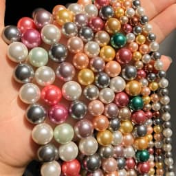 6 8 10 12mm Multicolor Shell Pearls Beads Smooth Round Loose Beads For DIY Jewelry Making Bracelet Charms Accessories 15''Inches