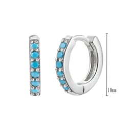 925 Sterling Silver Needle Niche Classic Colorful Zircon Hoop Earrings Women Delicate Charm Jewelry Huggie Earring Accessories