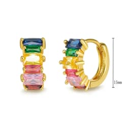 925 Sterling Silver Needle Niche Classic Colorful Zircon Hoop Earrings Women Delicate Charm Jewelry Huggie Earring Accessories