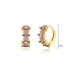 925 Sterling Silver Needle Niche Classic Colorful Zircon Hoop Earrings Women Delicate Charm Jewelry Huggie Earring Accessories