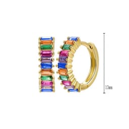 925 Sterling Silver Needle Niche Classic Colorful Zircon Hoop Earrings Women Delicate Charm Jewelry Huggie Earring Accessories