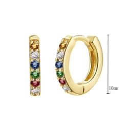 925 Sterling Silver Needle Niche Classic Colorful Zircon Hoop Earrings Women Delicate Charm Jewelry Huggie Earring Accessories
