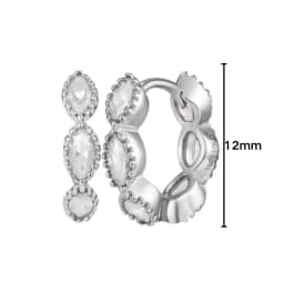 925 Sterling Silver Needle Niche Classic Colorful Zircon Hoop Earrings Women Delicate Charm Jewelry Huggie Earring Accessories