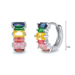 925 Sterling Silver Needle Niche Classic Colorful Zircon Hoop Earrings Women Delicate Charm Jewelry Huggie Earring Accessories
