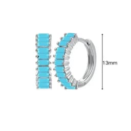 925 Sterling Silver Needle Niche Classic Colorful Zircon Hoop Earrings Women Delicate Charm Jewelry Huggie Earring Accessories