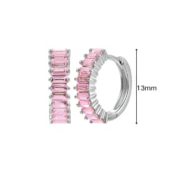 925 Sterling Silver Needle Niche Classic Colorful Zircon Hoop Earrings Women Delicate Charm Jewelry Huggie Earring Accessories