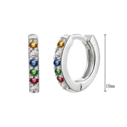 925 Sterling Silver Needle Niche Classic Colorful Zircon Hoop Earrings Women Delicate Charm Jewelry Huggie Earring Accessories