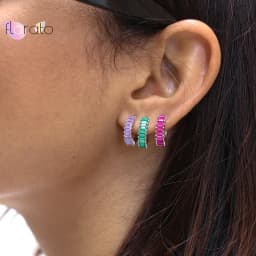 925 Sterling Silver Needle Niche Classic Colorful Zircon Hoop Earrings Women Delicate Charm Jewelry Huggie Earring Accessories