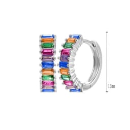 925 Sterling Silver Needle Niche Classic Colorful Zircon Hoop Earrings Women Delicate Charm Jewelry Huggie Earring Accessories