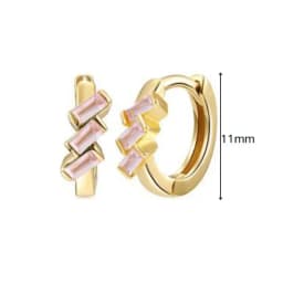 925 Sterling Silver Needle Niche Classic Colorful Zircon Hoop Earrings Women Delicate Charm Jewelry Huggie Earring Accessories