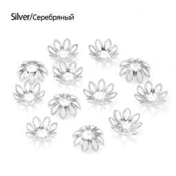 100pcs/lot Hollow Flower Spacer Beads End Caps Gold Bronze Plated Filigree Metal For Charms Necklace DIY Jewelry Making Finding