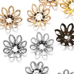100pcs/lot Hollow Flower Spacer Beads End Caps Gold Bronze Plated Filigree Metal For Charms Necklace DIY Jewelry Making Finding