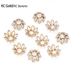 100pcs/lot Hollow Flower Spacer Beads End Caps Gold Bronze Plated Filigree Metal For Charms Necklace DIY Jewelry Making Finding