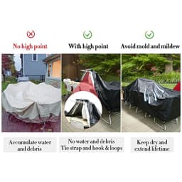 75 Sizes Furniture Waterproof Cover For Rattan Table Cube Chair Sofa Rain Garden Patio Protective Cover Black and Silver